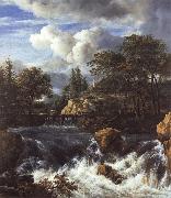 Jacob van Ruisdael A Waterfall in a Rocky Landscape oil painting
